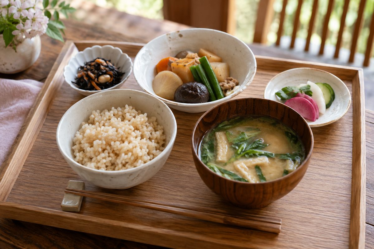 一汁三菜の定食（イメージ）